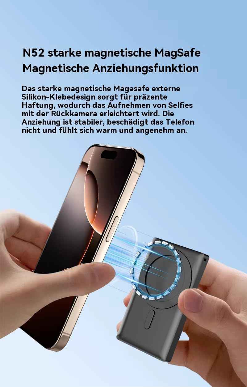 Handy Selfie Monitor 3,97", WiFi 2,4/5 GHz, 5 Std. Akku, Powerbank-Funktion, mit Lautsprecher, große Reichweite, Smartphone Rückkamera, Smartphone Vlog Bildschirm für iPhone & Android, Kabellos