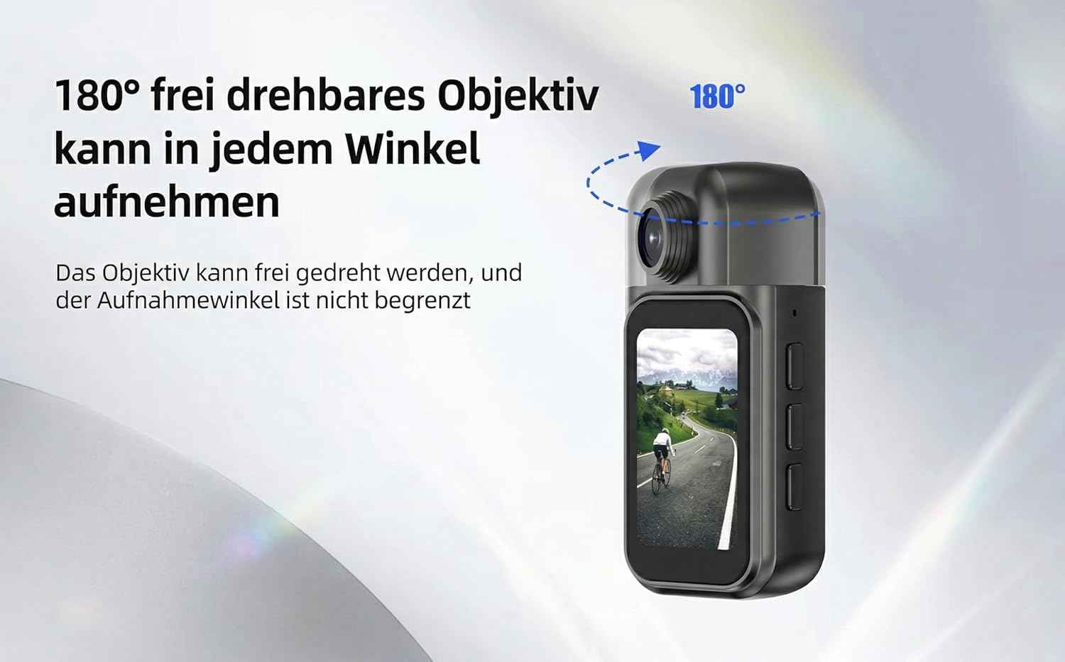 4K Bodycam mit 64GB SD-Karte, 1,47" Touchdisplay, 180° Linse, Ladecase, 30m wasserdicht – Infinn