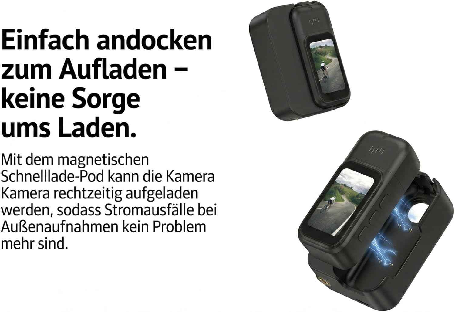 4K Bodycam mit 64GB SD-Karte, 1,47" Touchdisplay, 180° Linse, Ladecase, 30m wasserdicht – Infinn