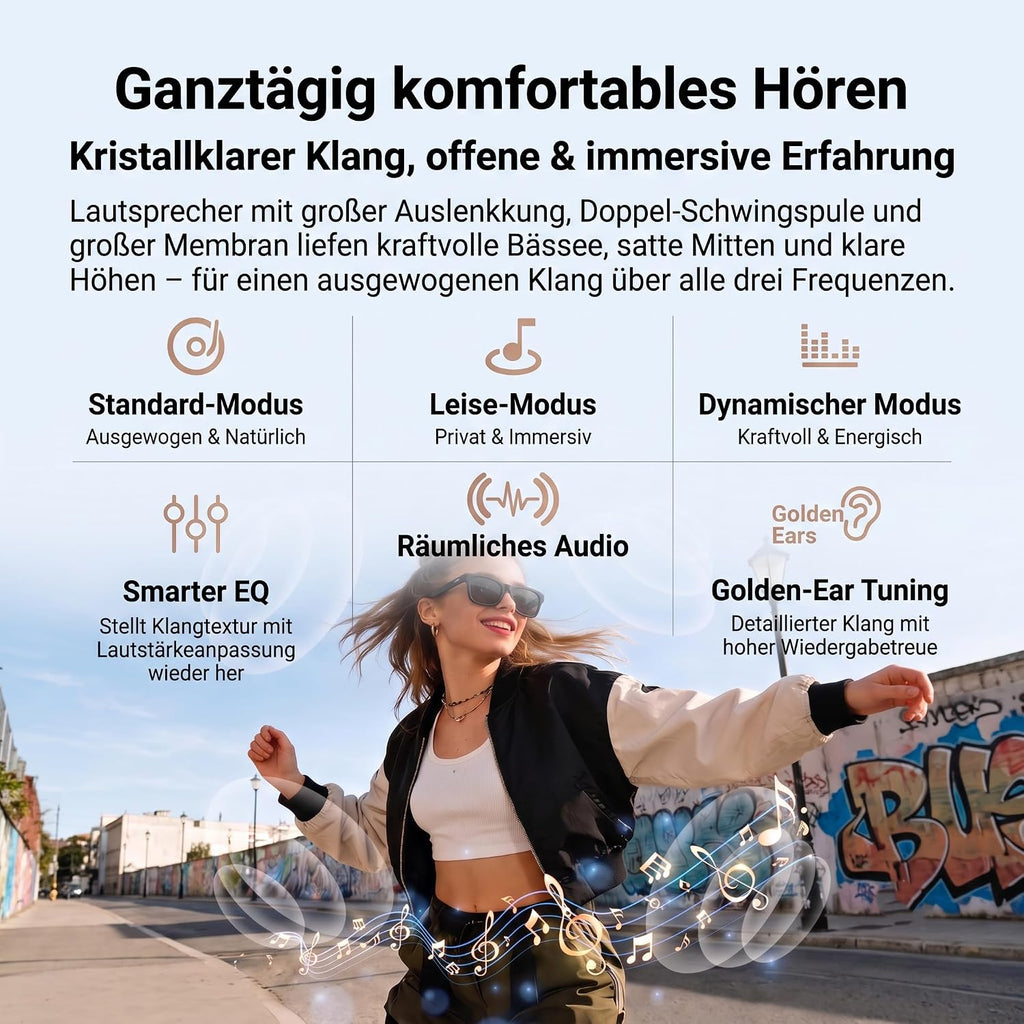 Smart Glasses – KI Brille, ChatGPT-Sprachassistent, Echtzeit-Übersetzung 89 Sprachen, 2K-Kamera, WLAN, UV-Schutz, Wasserdicht, Objekterkennung, 2 Gläser (photochrom + Sonnengläser), Ladeetui