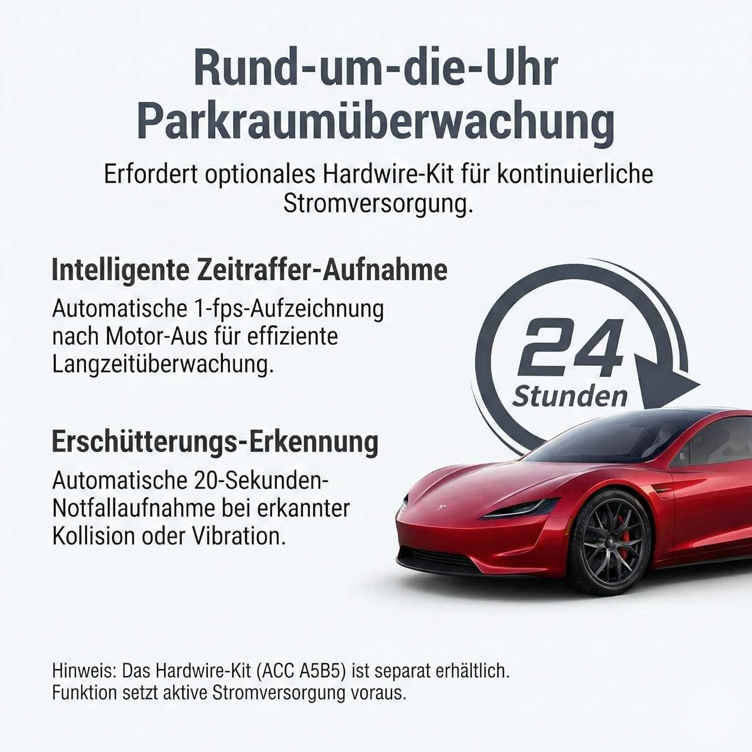 Dashcam Auto 360 Grad, 4 Kameras, 1080p Full-HD, 64 GB, Loop-Aufnahme, Auslöser bei Unfall, 24h Parküberwachung, WiFi, Nachtsicht, G-Sensor, Bewegungsdetektor, 3" IPS-Display, Wasserdicht