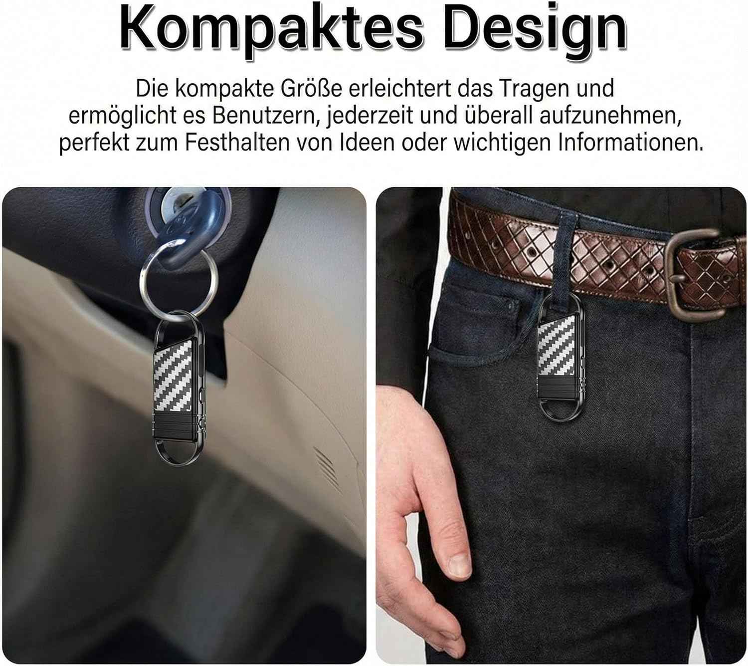 Digitales Diktiergerät, 64GB, KI Rauschunterdrückung, 4800h Audio-Aufnahme mit Wiedergabe, Abhörgerät, Audio Aufnahmegerät, Sprachaktivierte Voice Recorder für Interviews, Vorträge etc.