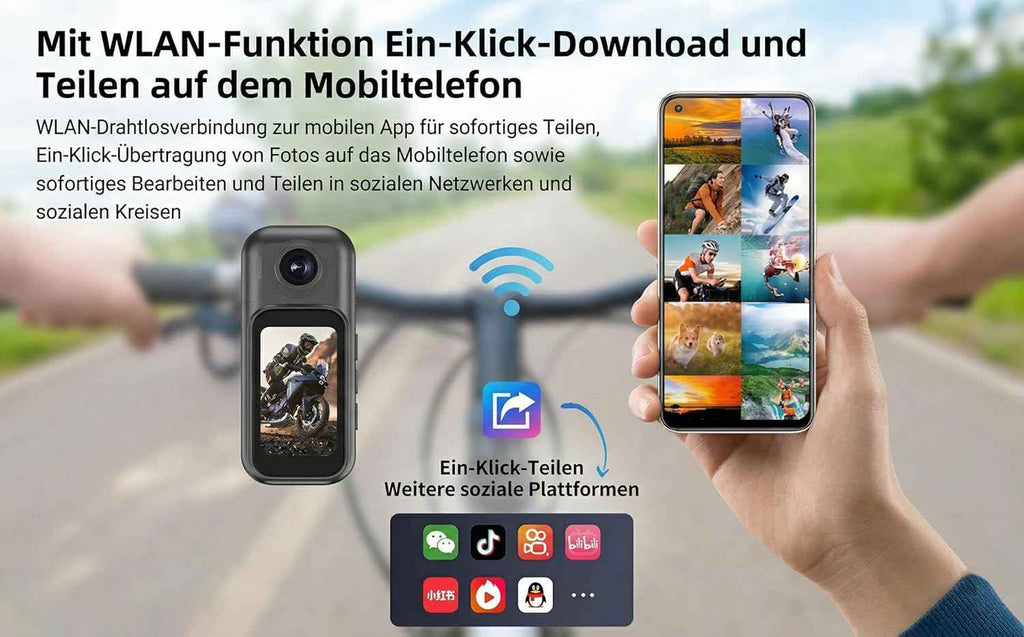 4K Bodycam mit 64GB SD-Karte, 1,47" Touchdisplay, 180° Linse, Ladecase, 30m wasserdicht – Infinn