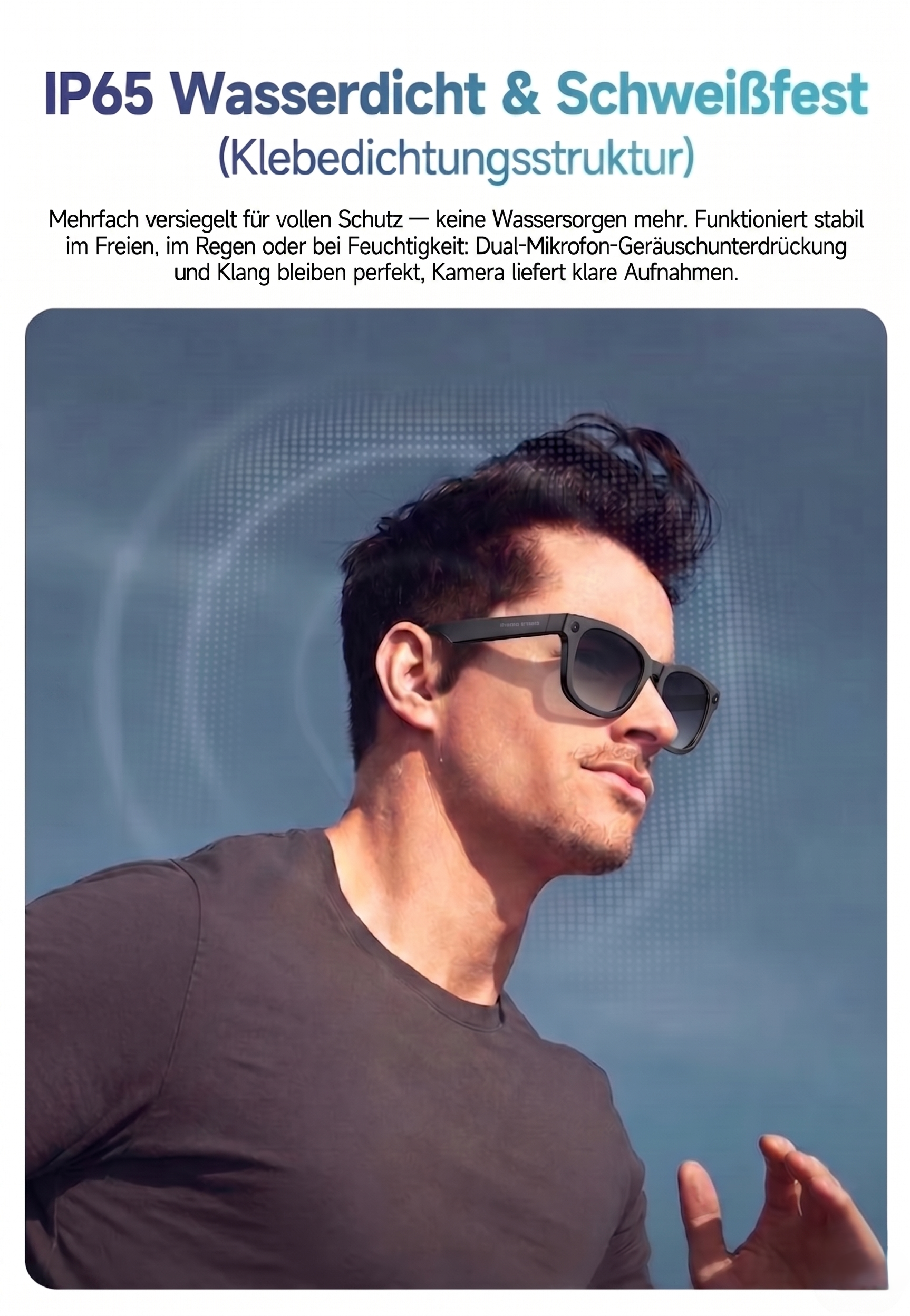 Smart Glasses mit KI-Assistent – Echtzeit-Übersetzung, 2K-Kamera, ChatGPT, Open-Ear-Audio & UV-Schutz