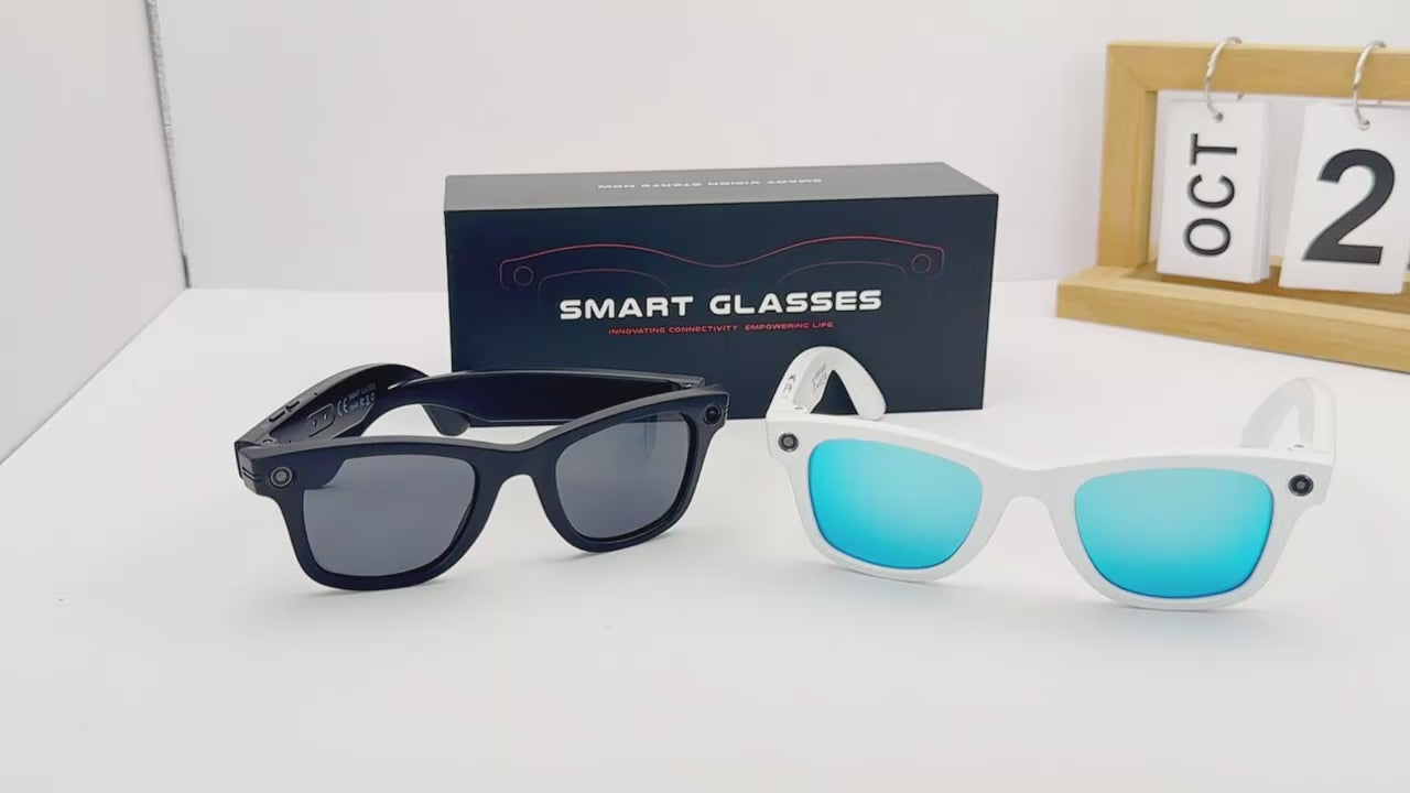 Smart Glasses mit KI-Assistent – Echtzeit-Übersetzung, 2K-Kamera, ChatGPT, Open-Ear-Audio & UV-Schutz